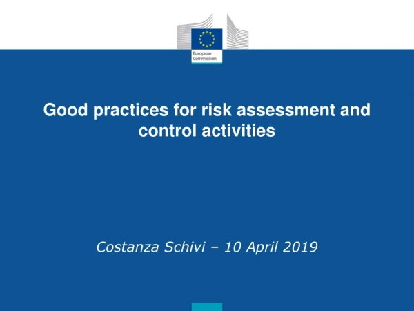 Good practices for risk assessment and control activities