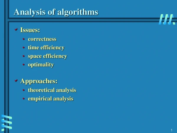 Analysis of algorithms