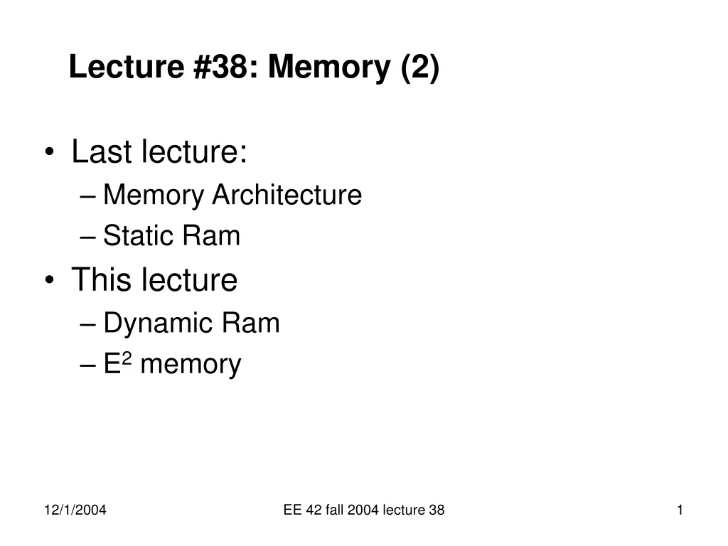 lecture 38 memory 2
