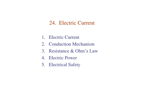24.  Electric Current