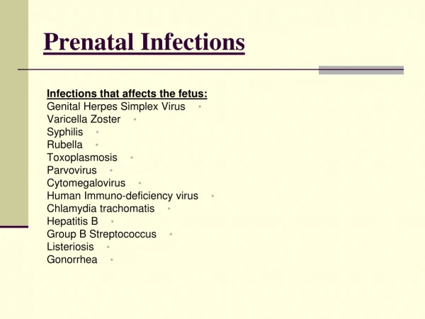 Prenatal Infections