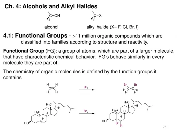 Ch. 4: Alcohols and Alkyl Halides