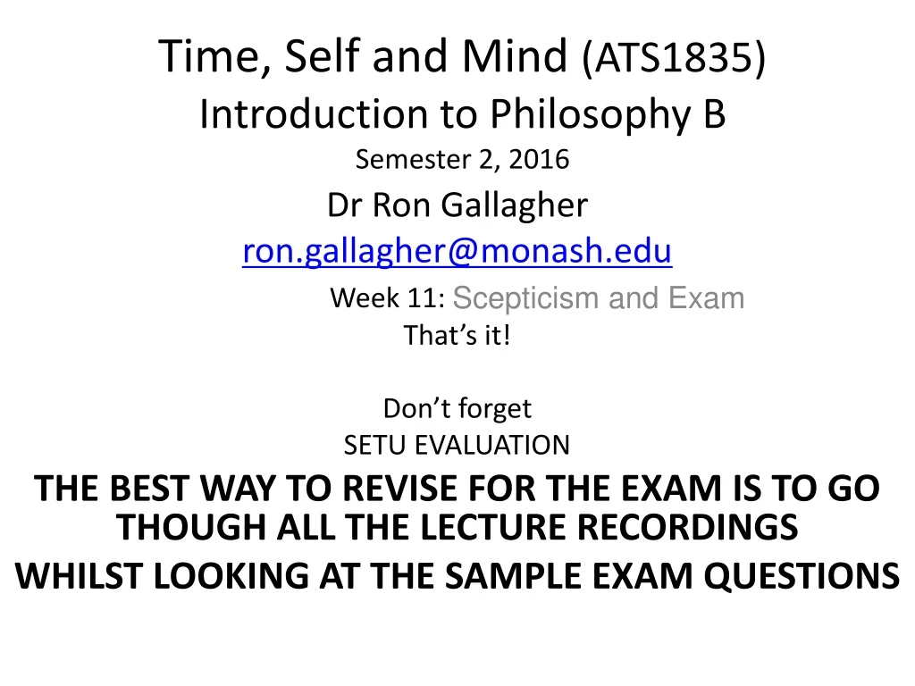 time self and mind ats1835 introduction to philosophy b semester 2 2016