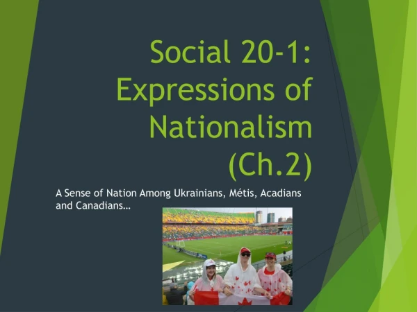 Social 20-1: Expressions of Nationalism (Ch.2)