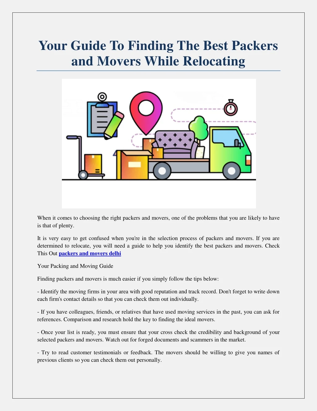 your guide to finding the best packers and movers