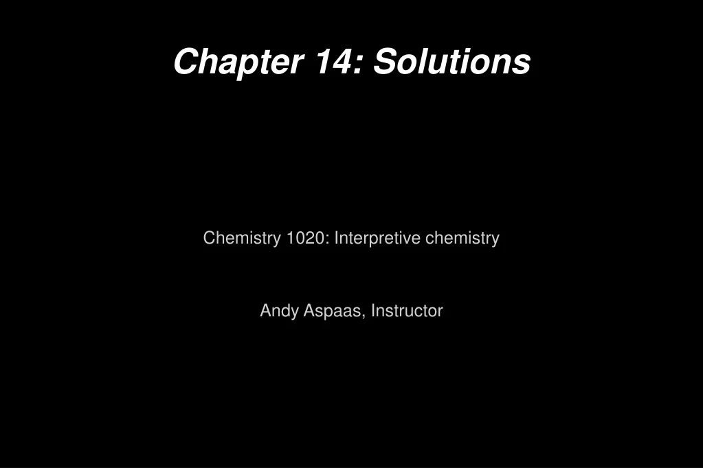 chapter 14 solutions
