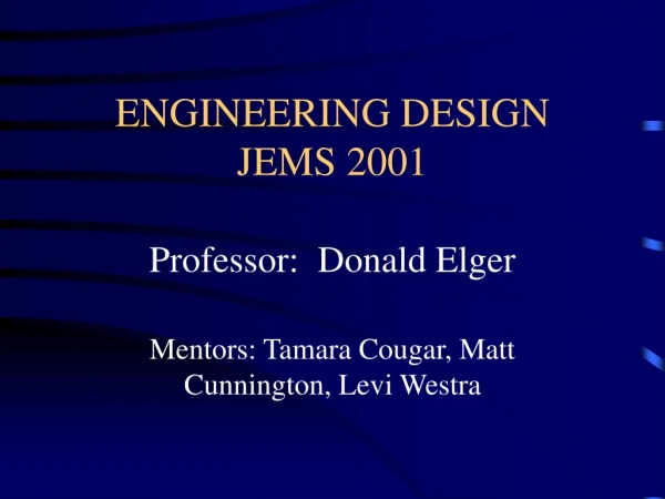 ENGINEERING DESIGN JEMS 2001