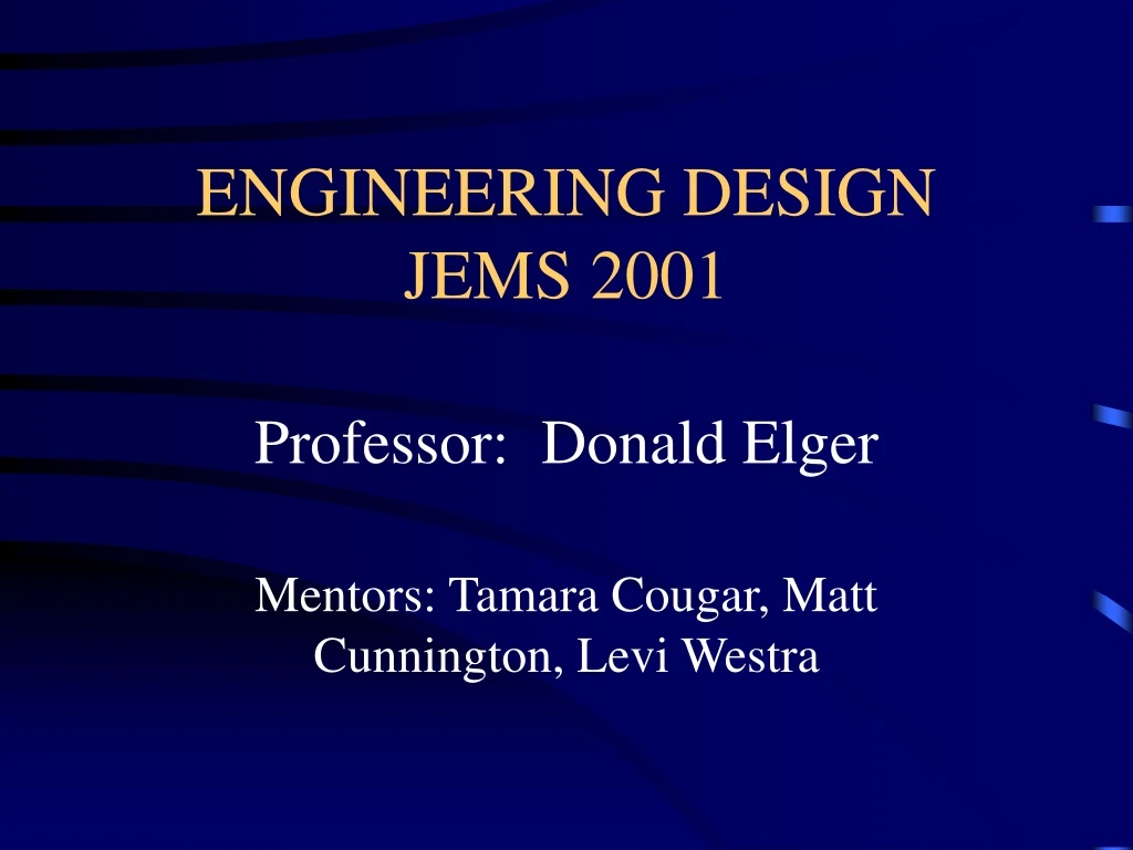 engineering design jems 2001