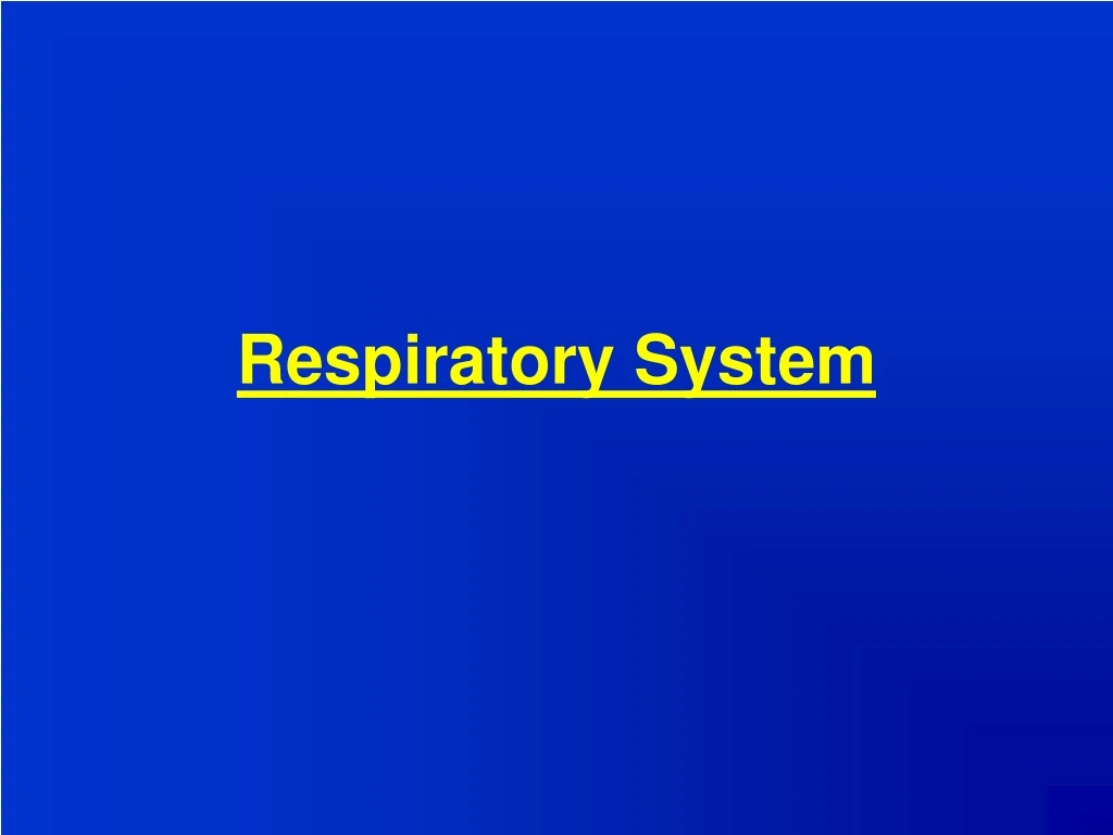 respiratory system