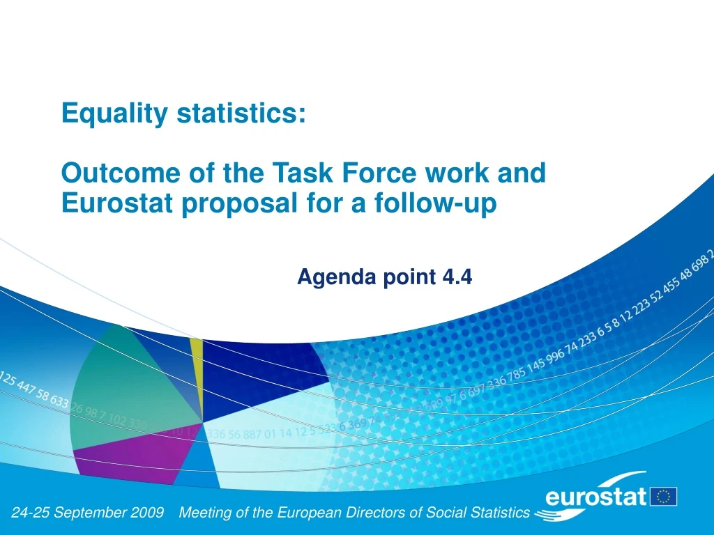equality statistics outcome of the task force work and eurostat proposal for a follow up