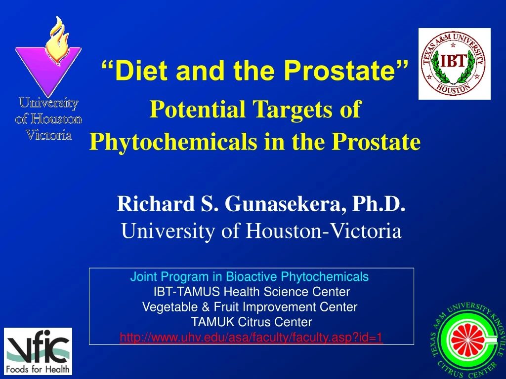 diet and the prostate potential targets