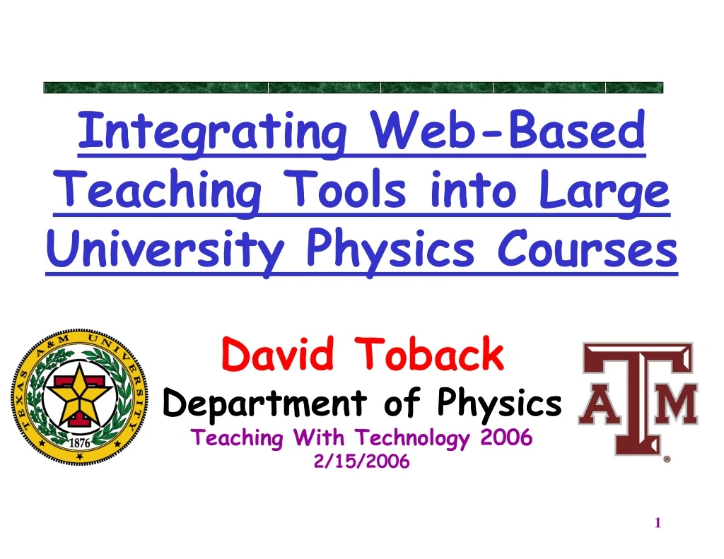 integrating web based teaching tools into large university physics courses