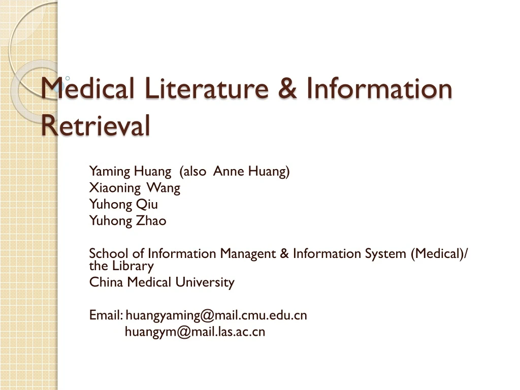 medical literature information retrieval