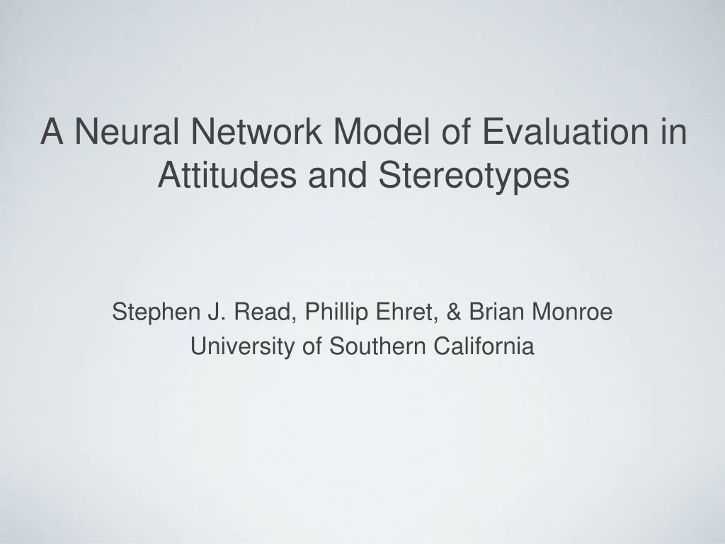 a neural network model of evaluation in attitudes and stereotypes