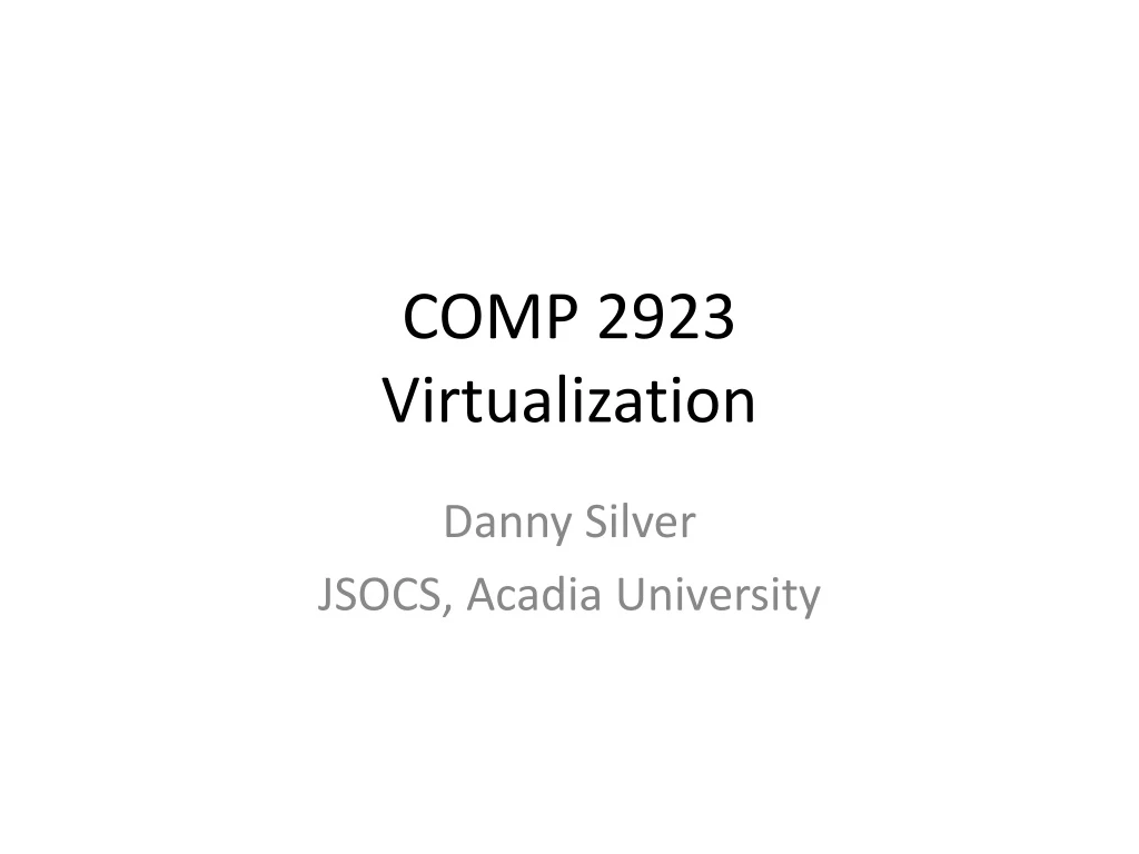 comp 2923 virtualization