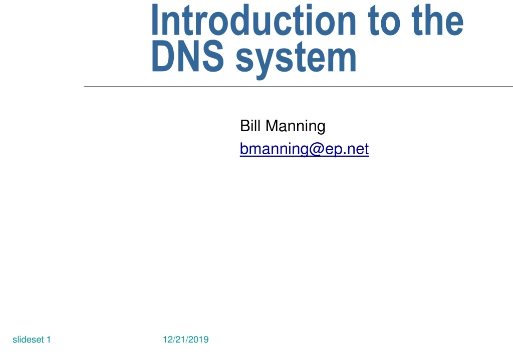 introduction to the dns system