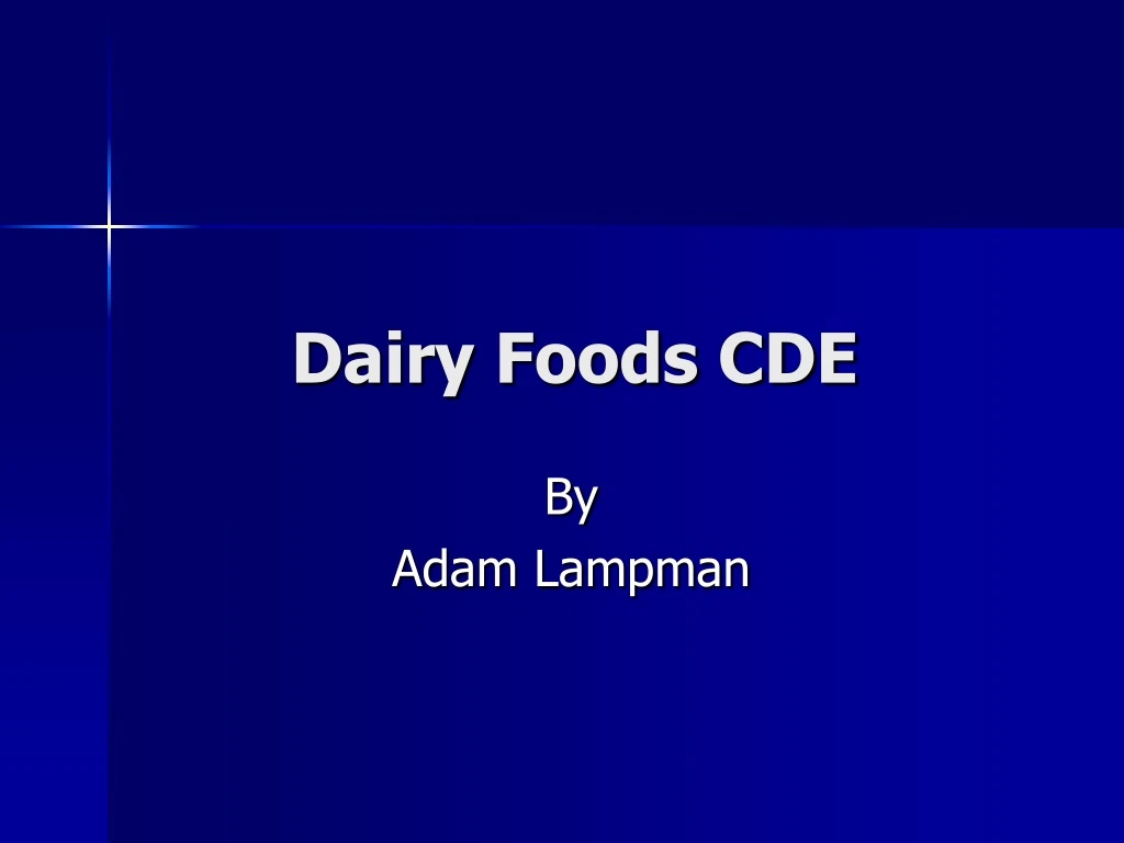 dairy foods cde