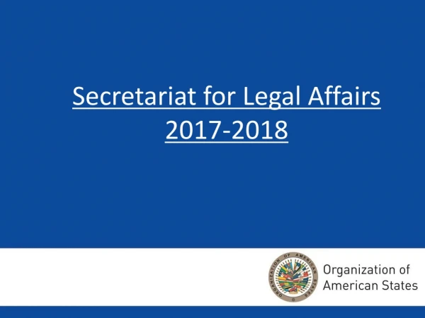 Secretariat for Legal Affairs 2017-2018