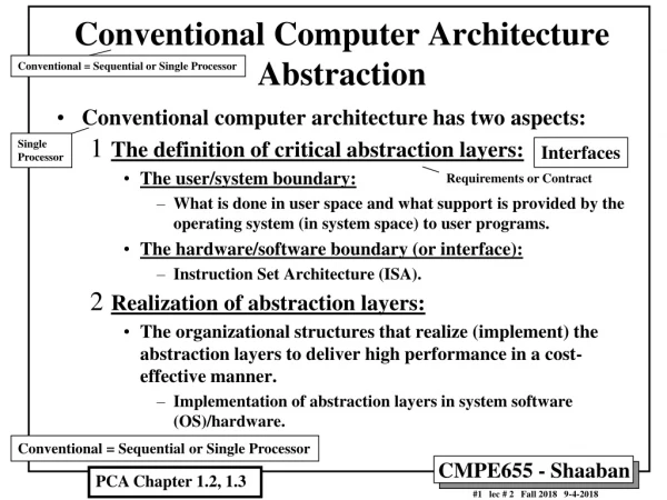 Conventional Computer Architecture Abstraction