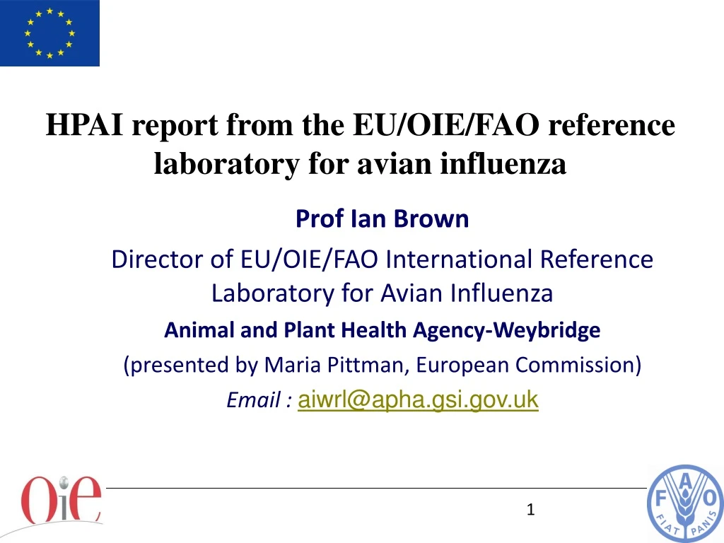 hpai report from the eu oie fao reference