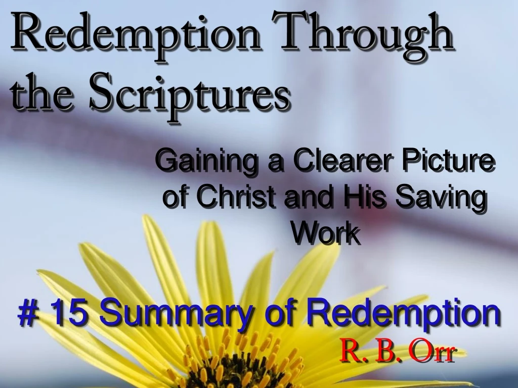 15 summary of redemption