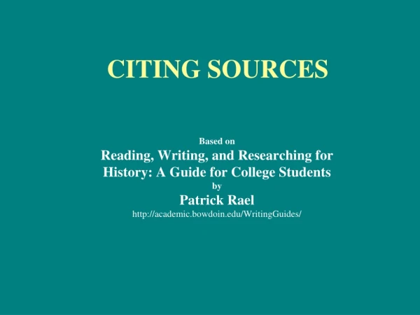 CITING SOURCES