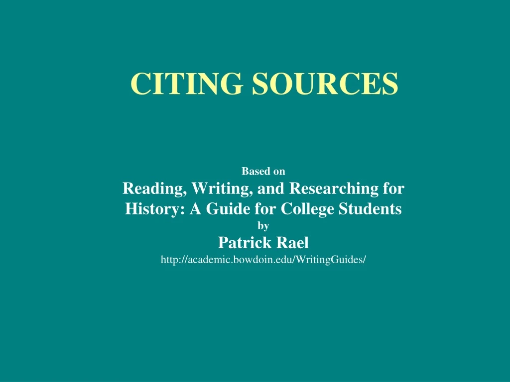 citing sources