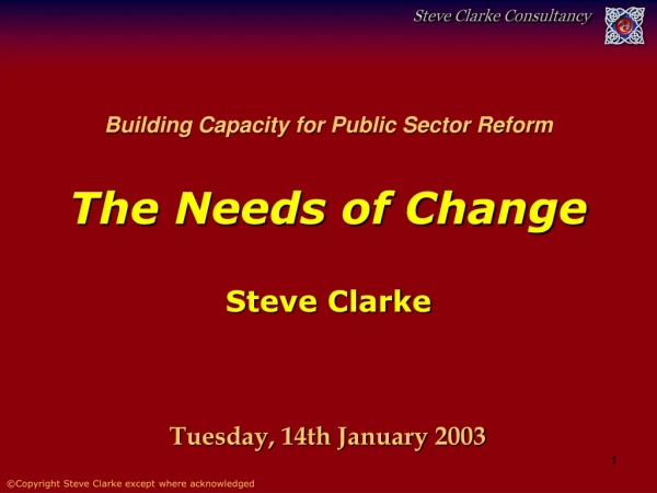 Building Capacity for Public Sector Reform The Needs of Change