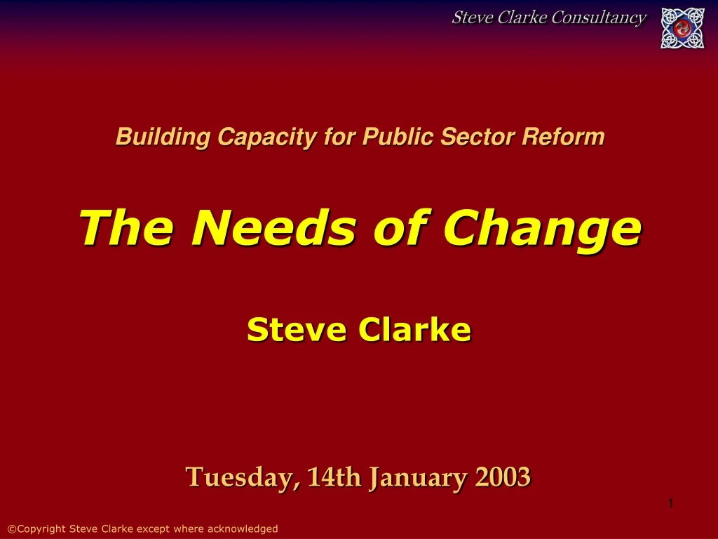 building capacity for public sector reform the needs of change