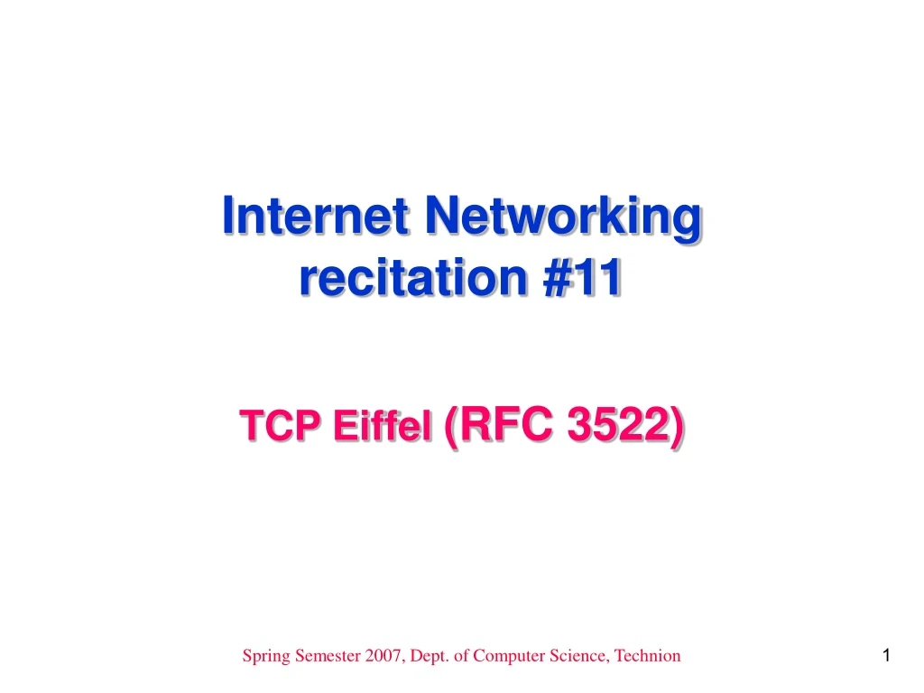 internet networking recitation 11