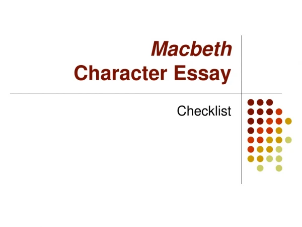 Macbeth Character Essay