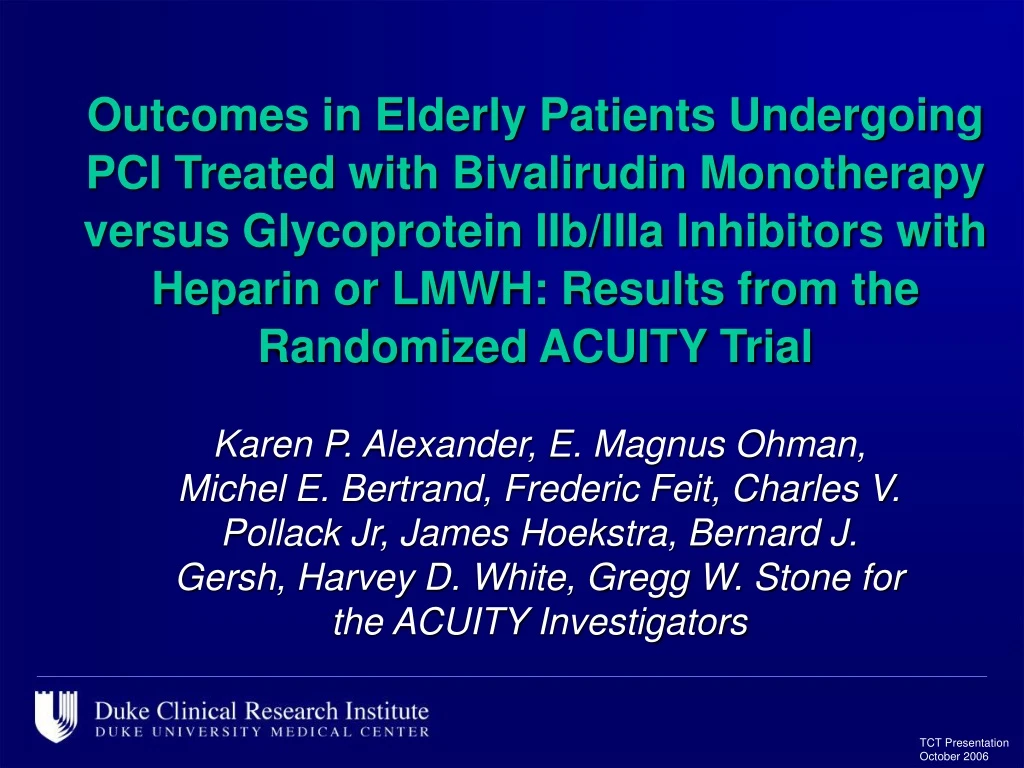 outcomes in elderly patients undergoing