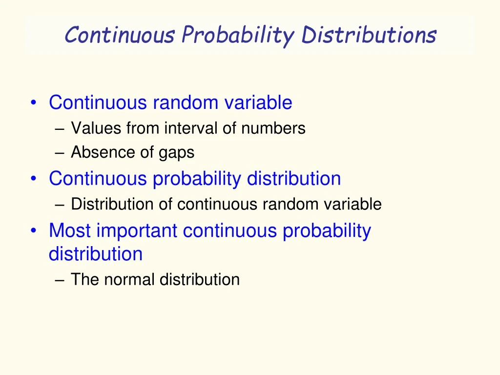 continuous probability distributions