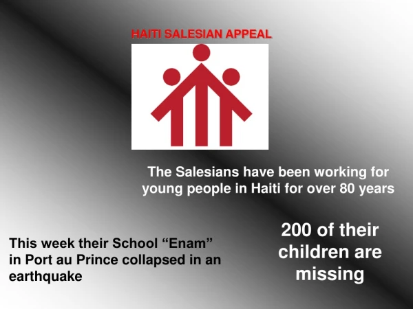 HAITI SALESIAN APPEAL