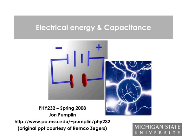 Electrical energy &amp; Capacitance