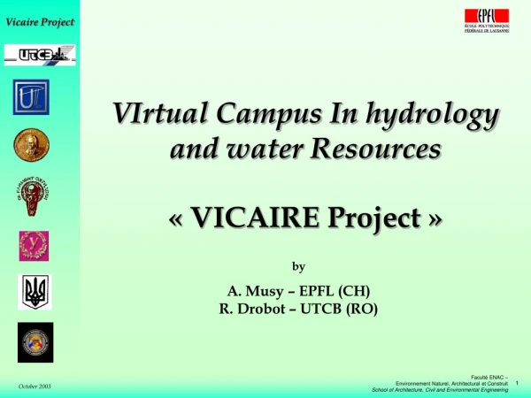 VIrtual Campus In hydrology and water Resources « VICAIRE Project »
