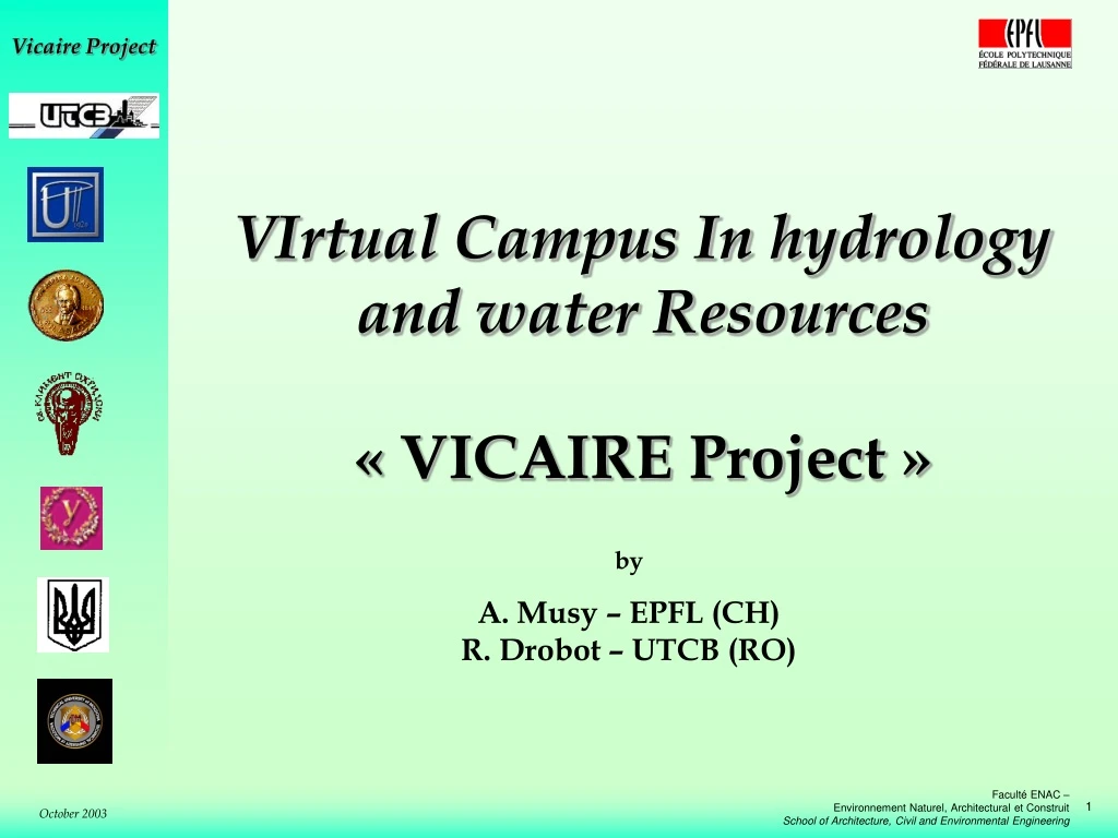 virtual campus in hydrology and water resources
