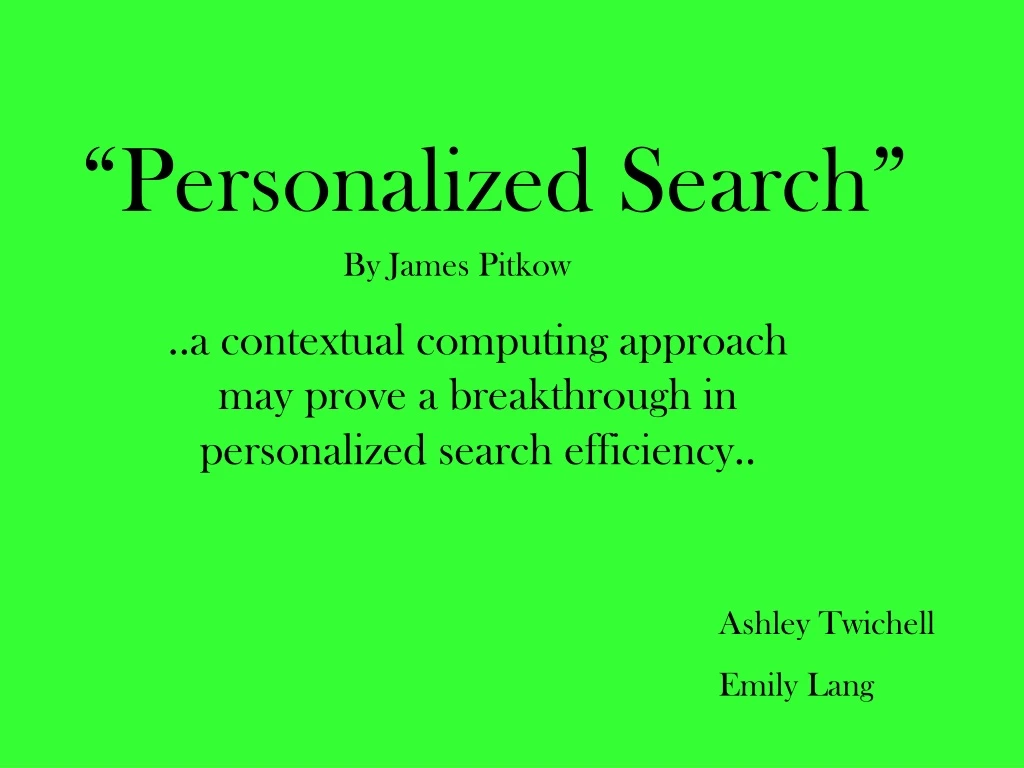 personalized search