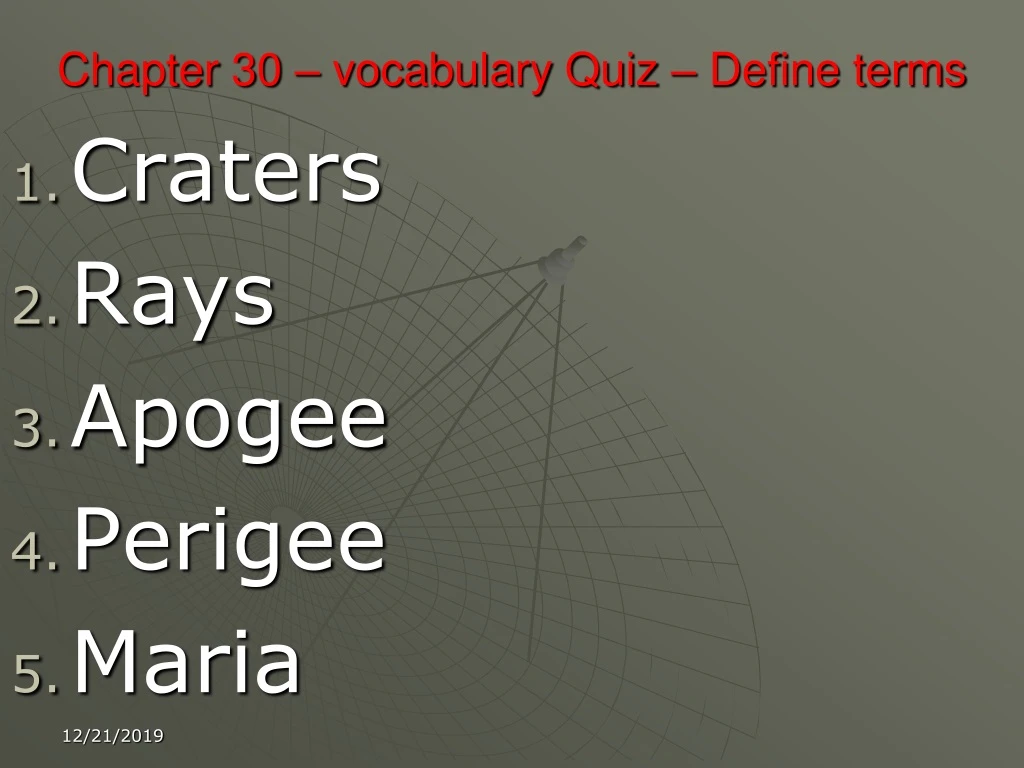 chapter 30 vocabulary quiz define terms