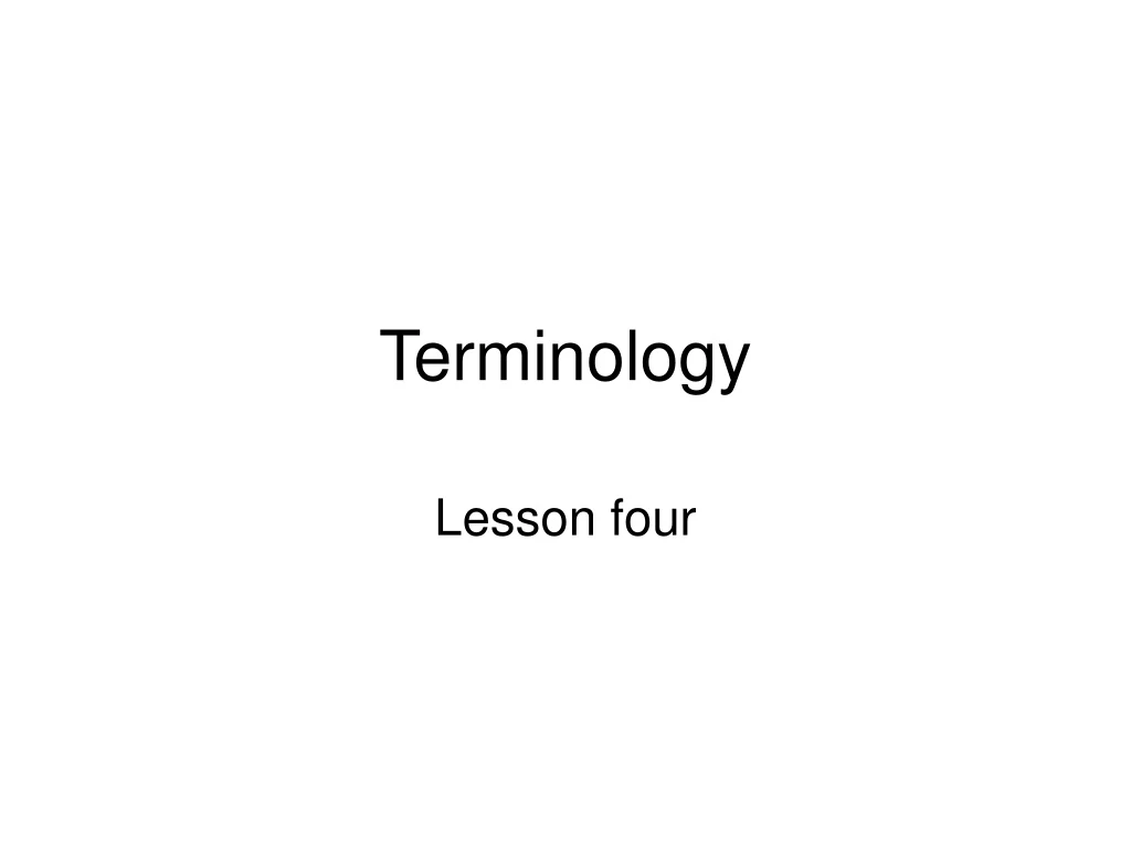 terminology