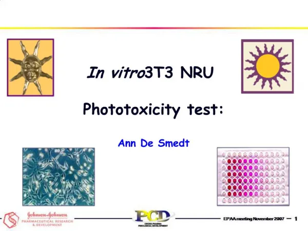 In vitro 3T3 NRU Phototoxicity test: