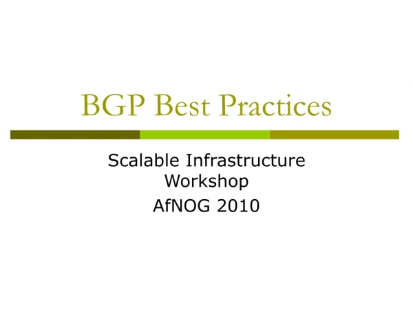 BGP Best Practices