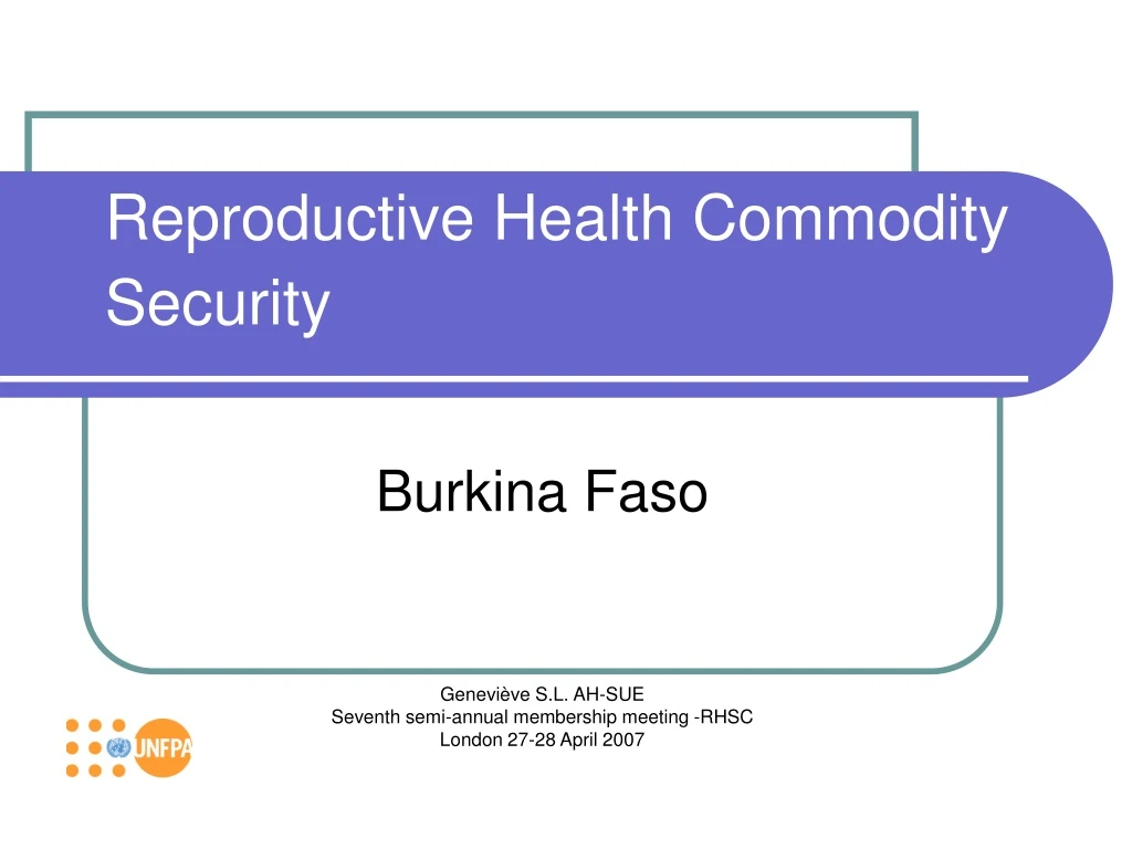 reproductive health commodity security