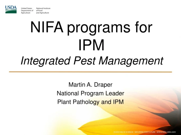 NIFA programs for IPM Integrated Pest Management
