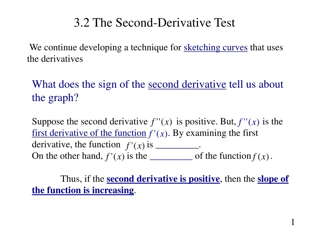 3 2 the second derivative test