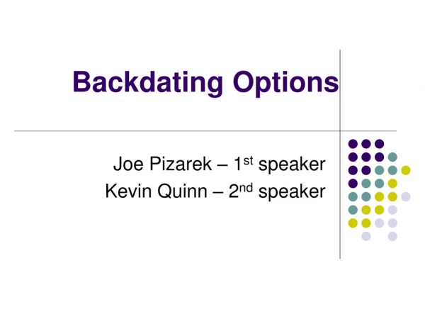 Backdating Options