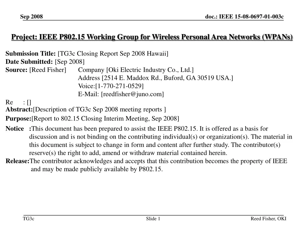 project ieee p802 15 working group for wireless