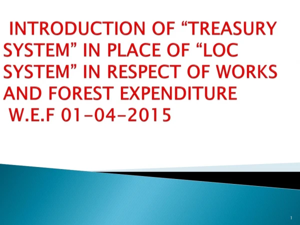 ABOLITION OF LOC SYSTEM W.E.F 01-04-2015