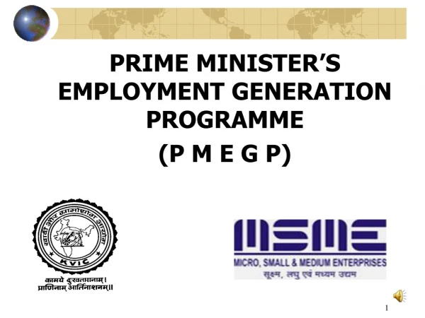 PRIME MINISTER’S EMPLOYMENT GENERATION PROGRAMME (P M E G P)
