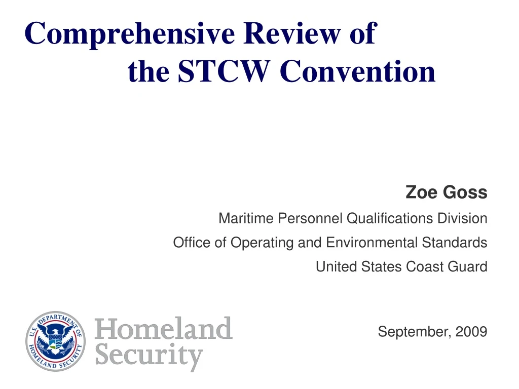 comprehensive review of the stcw convention